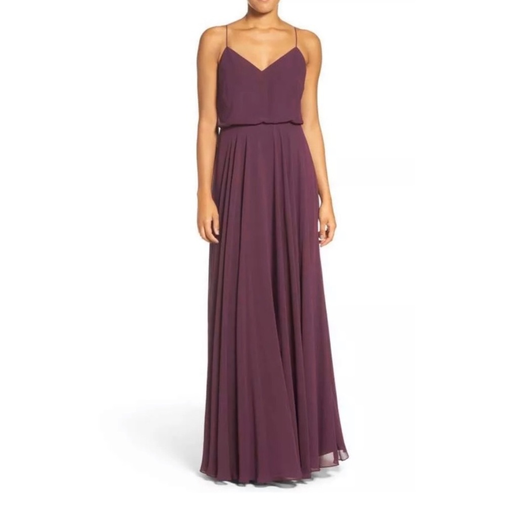 NEW Jenny Yoo Inesse Chiffon V-Neck Strap Gown Size 2